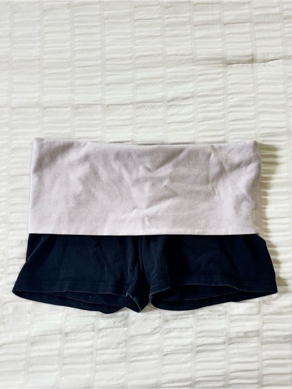 Victoria's Secret Black Shorts with Pale Pink Foldover Waistband